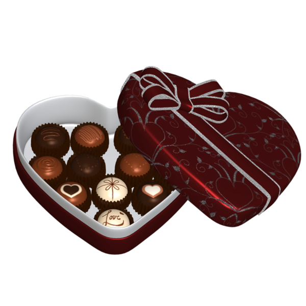 Chocolates black heart shaped box